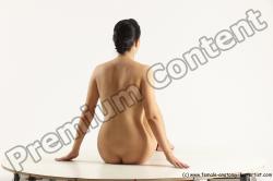 Nude Woman White Sitting poses - ALL Slim long brown Sitting poses - simple Multi angle poses Pinup